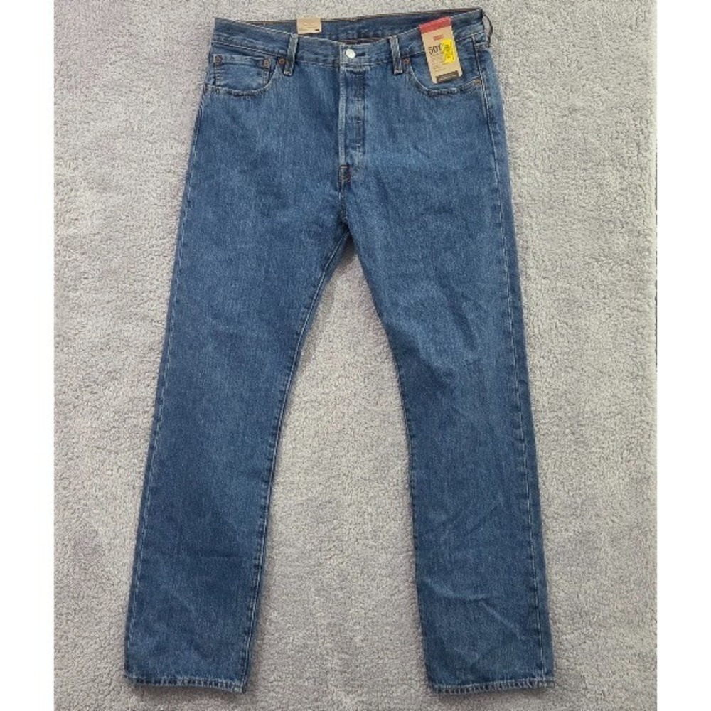 Levi's 501 Jeans Men's 36x34 Blue Denim Straight Leg Button Fly Original Fit NWT